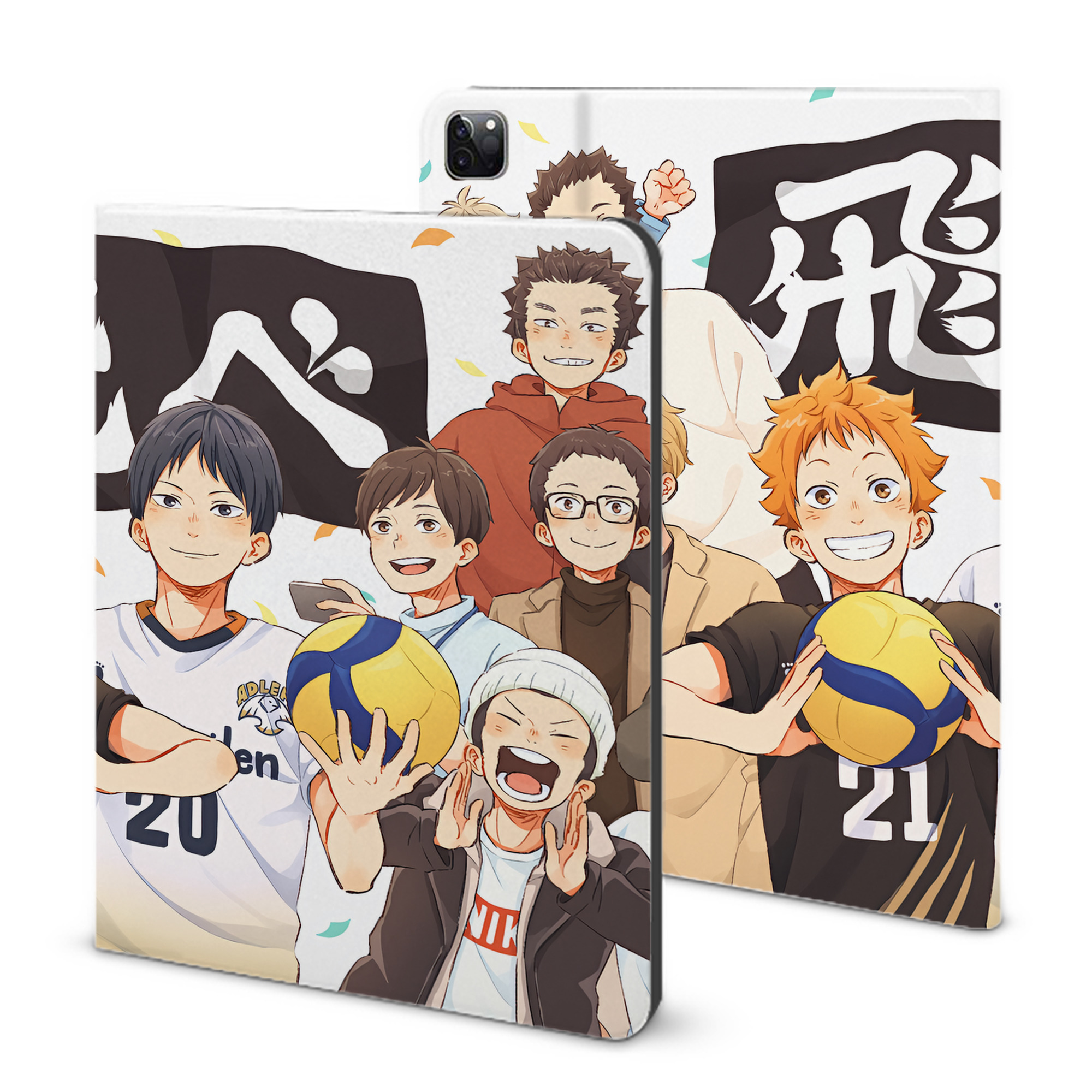 （画像用） ハイキュー!! Haikyu!! IPad ケース ブック型 PUレザー TPU 耐衝撃 軽量 薄型 ペン収納なし 全面保護 IPad 各モデル対応